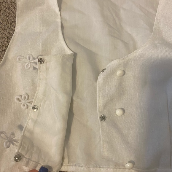 Vintage cropped white vest - Picture 2 of 3